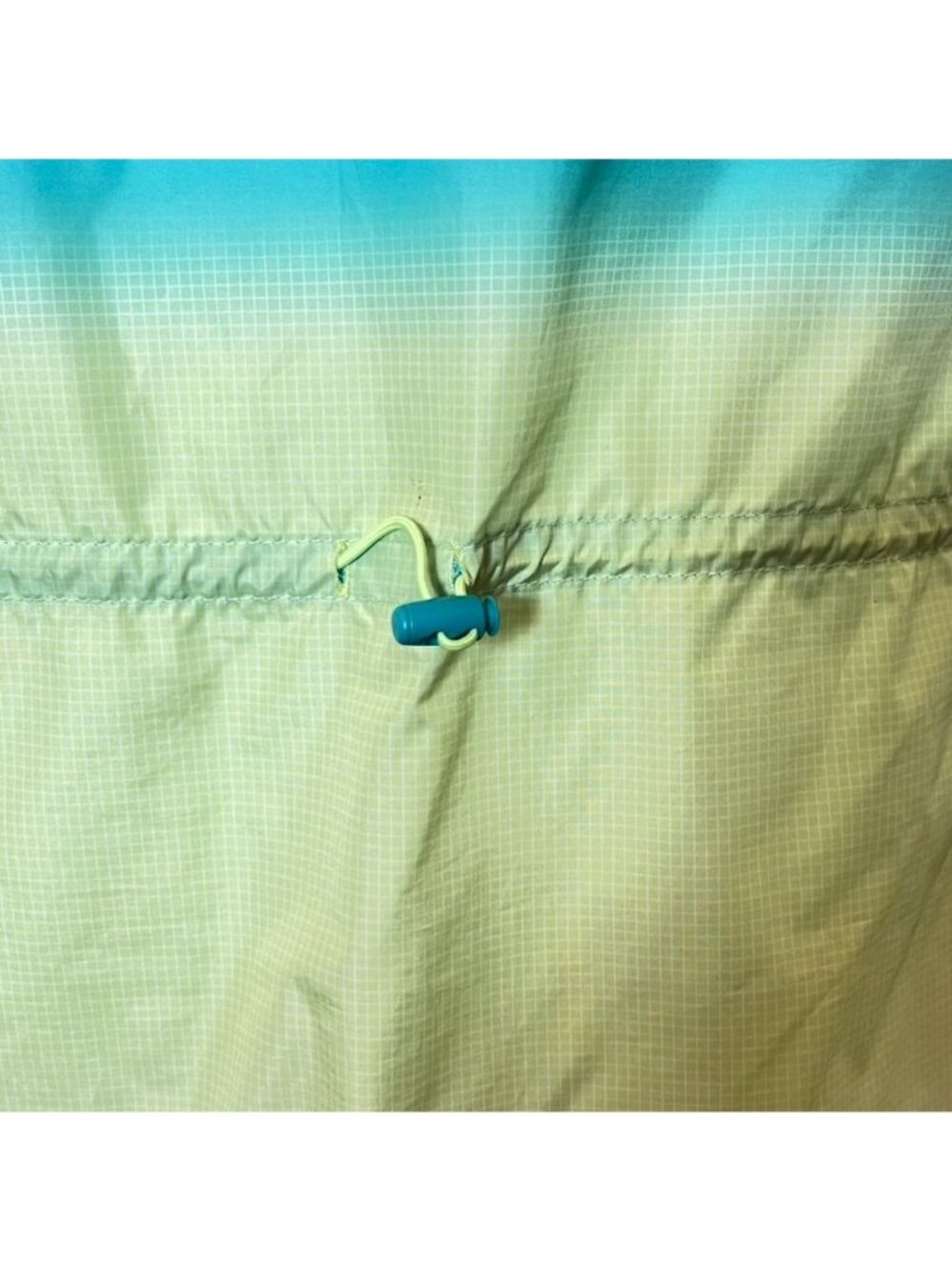 Layer 8 Womens Sz M Windbreaker Teal Ombre Hooded Rain Quick Dry Jacket Packable - Picture 6 of 10